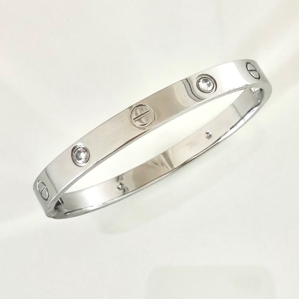 Screw Bracelet Classic Model Stainless Steel 4 Zirconia